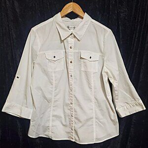 Christopher & Banks 3/4 sleeve button up blouse size L